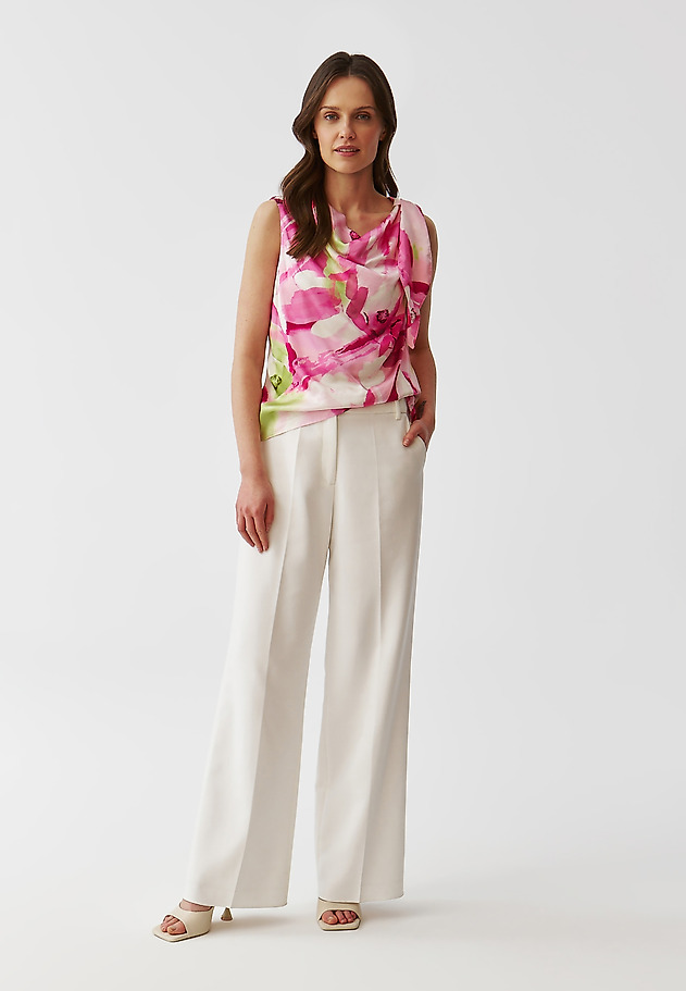 PATTERNED SATIN LADIES’ BLOUSE WITH INTRICATE TYING DETAIL - ANKO 1 PATTERNED SATIN LADIES’ BLOUSE WITH INTRICATE TYING DETAIL - ANKO 1 MULTICOLOR 2