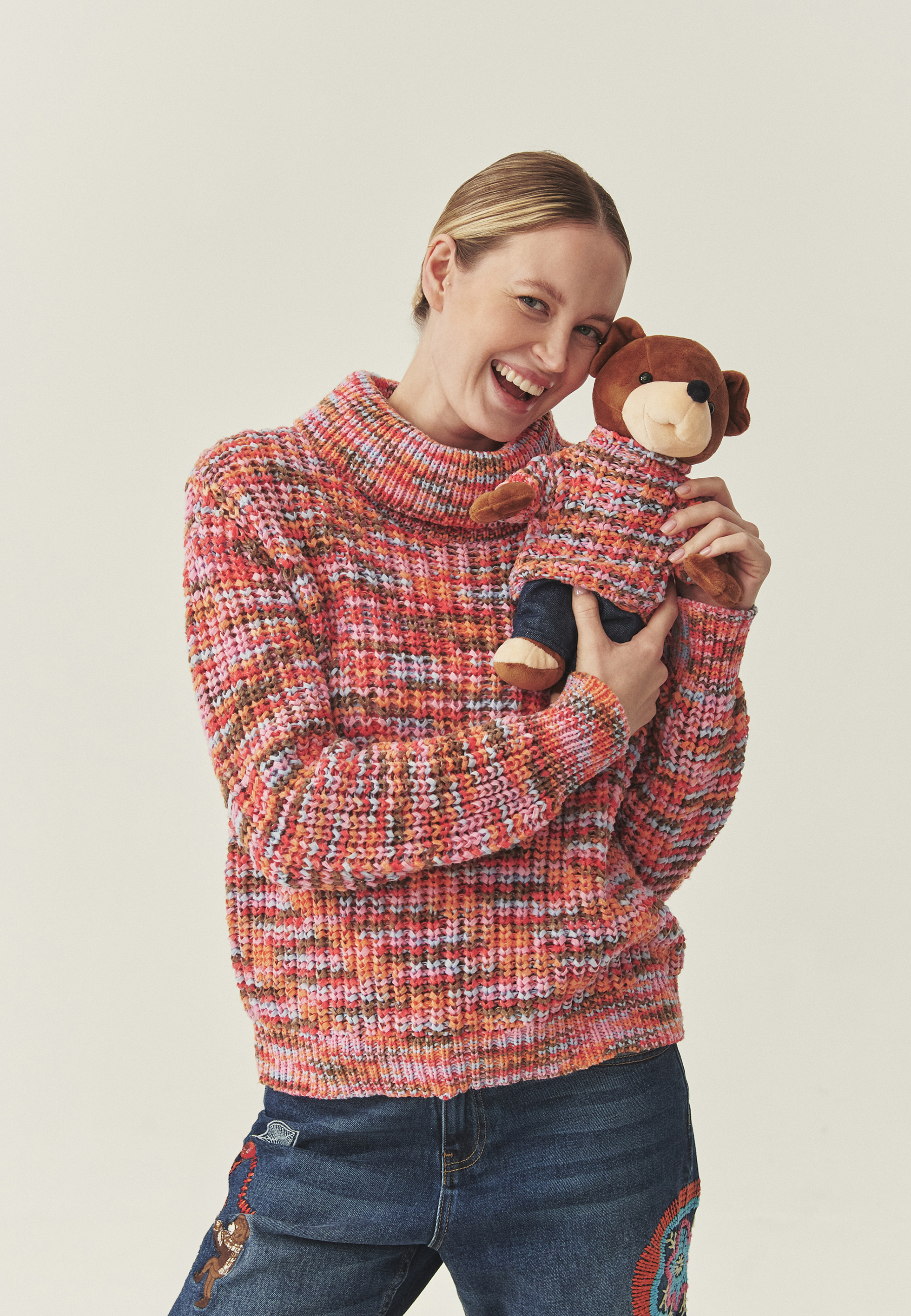 WIELOBARWNY SWETER Z GOLFEM - MELANIE MULTIKOLOR 2