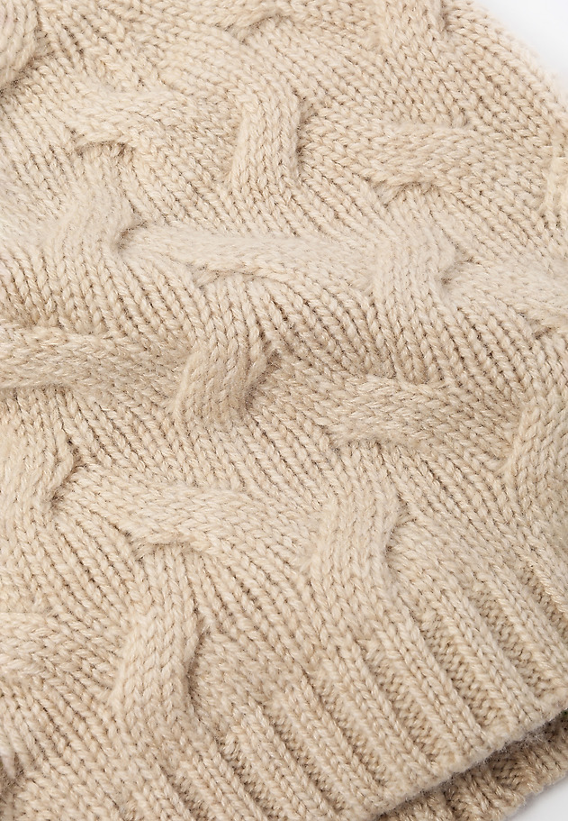 KNITTED LADIES' CAP IN WOOL AND CASHMERE - FINKA KNITTED LADIES' CAP IN WOOL AND CASHMERE - FINKA BEIGE 3