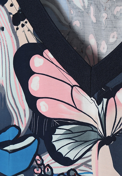 VOLNÉ ŠATY S POTISKEM EMRAMI VÍCEBAREVNÝ 2