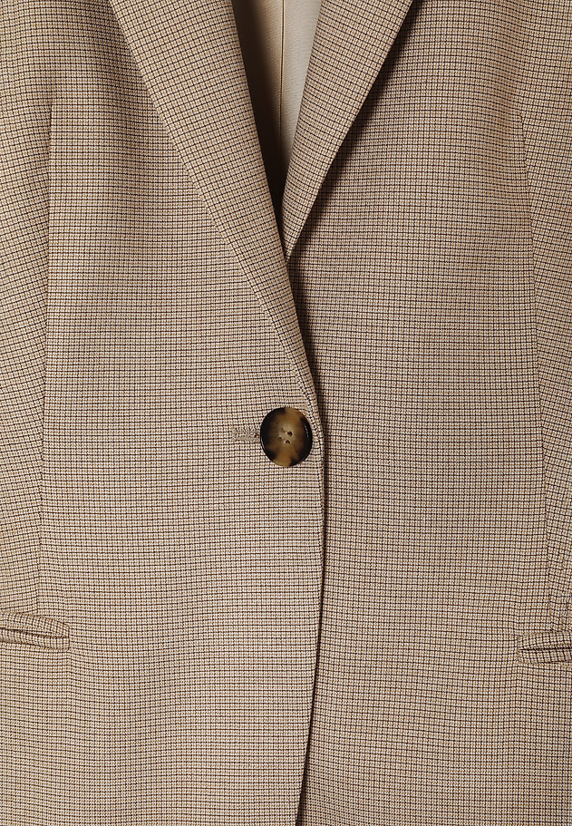 WAIST-LENGTH BLAZER IN A FINE CHECK PATTERN — LAMIZA WAIST-LENGTH BLAZER IN A FINE CHECK PATTERN — LAMIZA ECRU 7