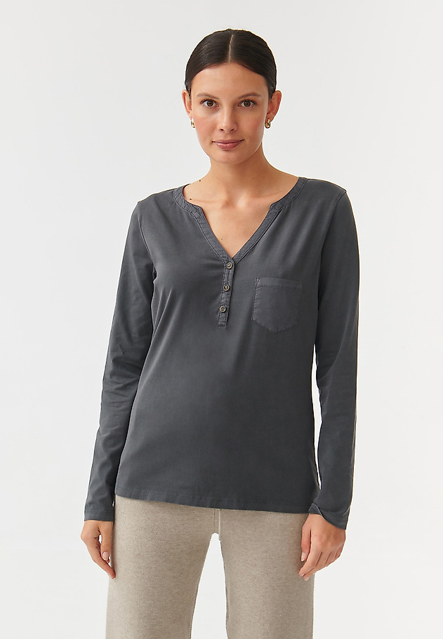 LADIES’ BLOUSE WITH A DECORATIVE MINI POCKET ASTRID LADIES’ BLOUSE WITH A DECORATIVE MINI POCKET ASTRID SZARY 5