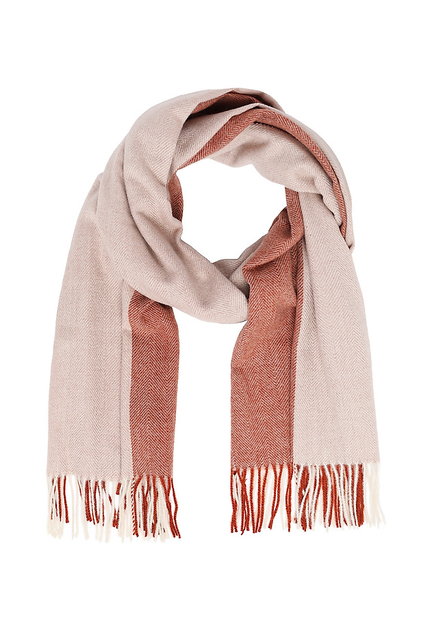 TWO-COLOUR LADIES' SCARF WITH TASSELS — DINALI TWO-COLOUR LADIES' SCARF WITH TASSELS — DINALI MULTIKOLOR 2