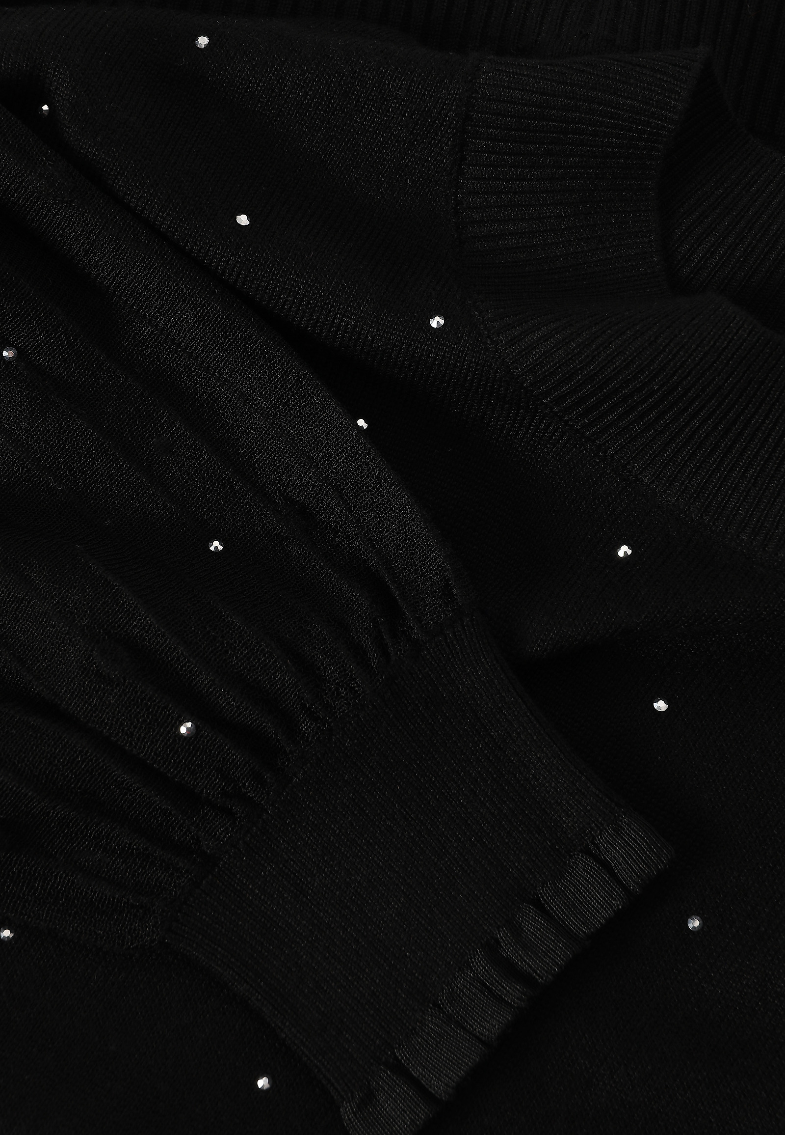 BLACK JUMPER WITH SPARKLY DETAILS - MESHY BLACK JUMPER WITH SPARKLY DETAILS - MESHY BLACK 116695