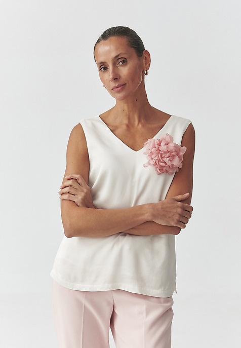 VISCOSE SATIN BLOUSE — SUSENA ECRU 2