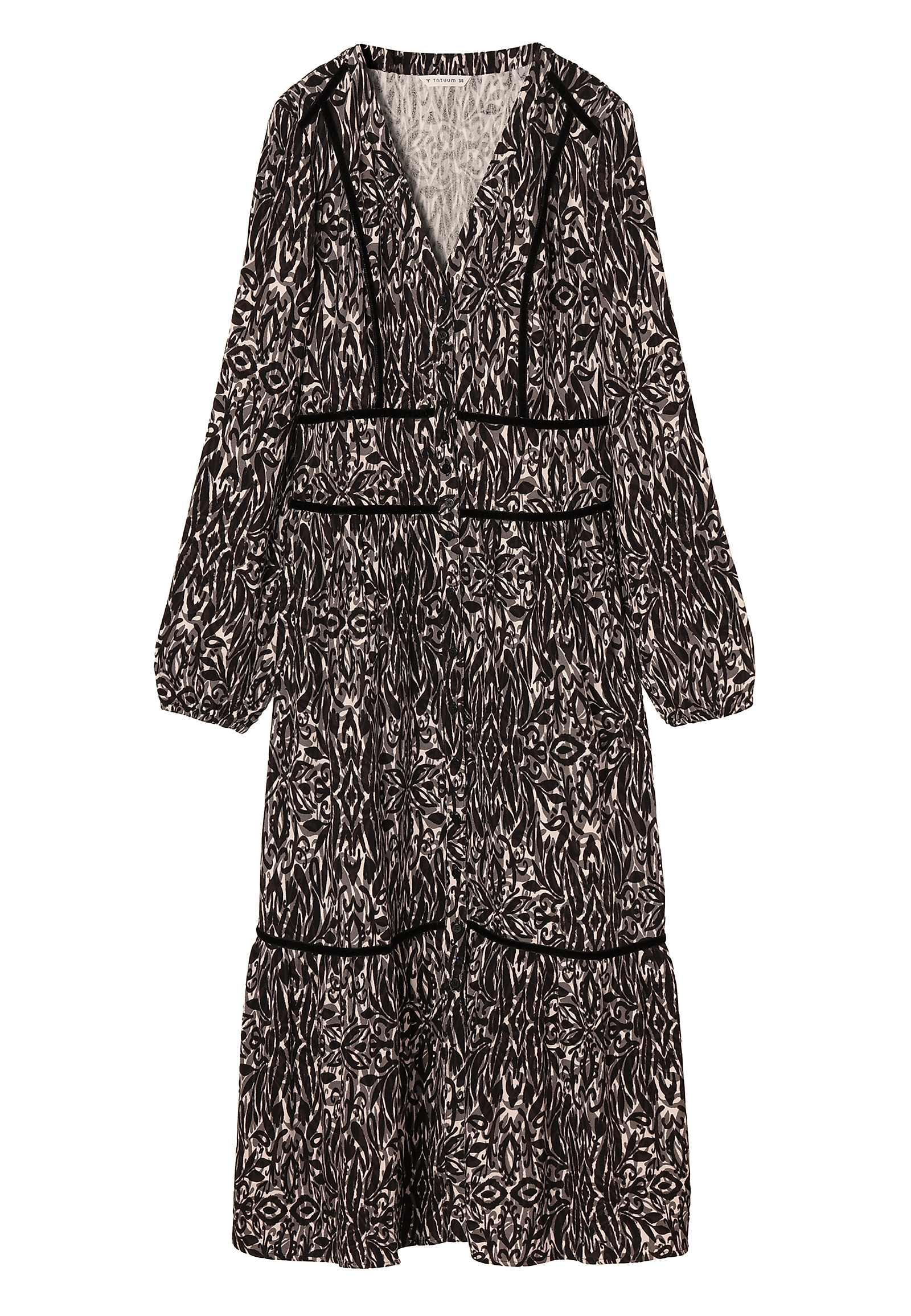 PATTERNED FABRIC DRESS WITH RUFFLE - ANLI PATTERNED FABRIC DRESS WITH RUFFLE - ANLI MULTICOLOR 90035