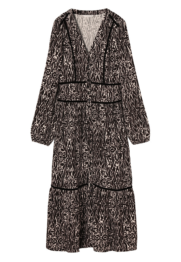 PATTERNED FABRIC DRESS WITH RUFFLE - ANLI PATTERNED FABRIC DRESS WITH RUFFLE - ANLI MULTICOLOR 5
