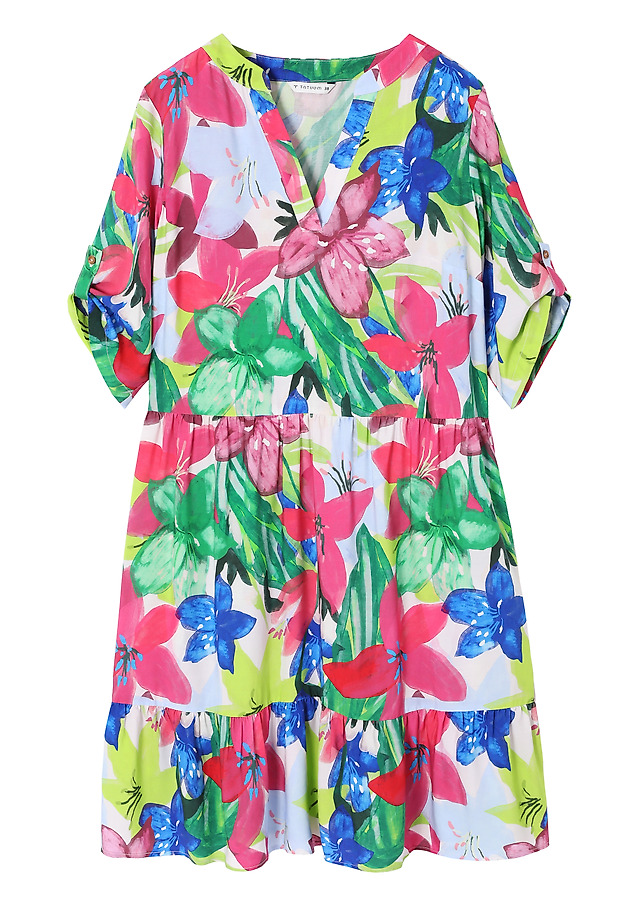 VISCOSE DRESS WITH ORIGINAL DESIGN - NETUNO VISCOSE DRESS WITH ORIGINAL DESIGN - NETUNO RÓŻOWY 7