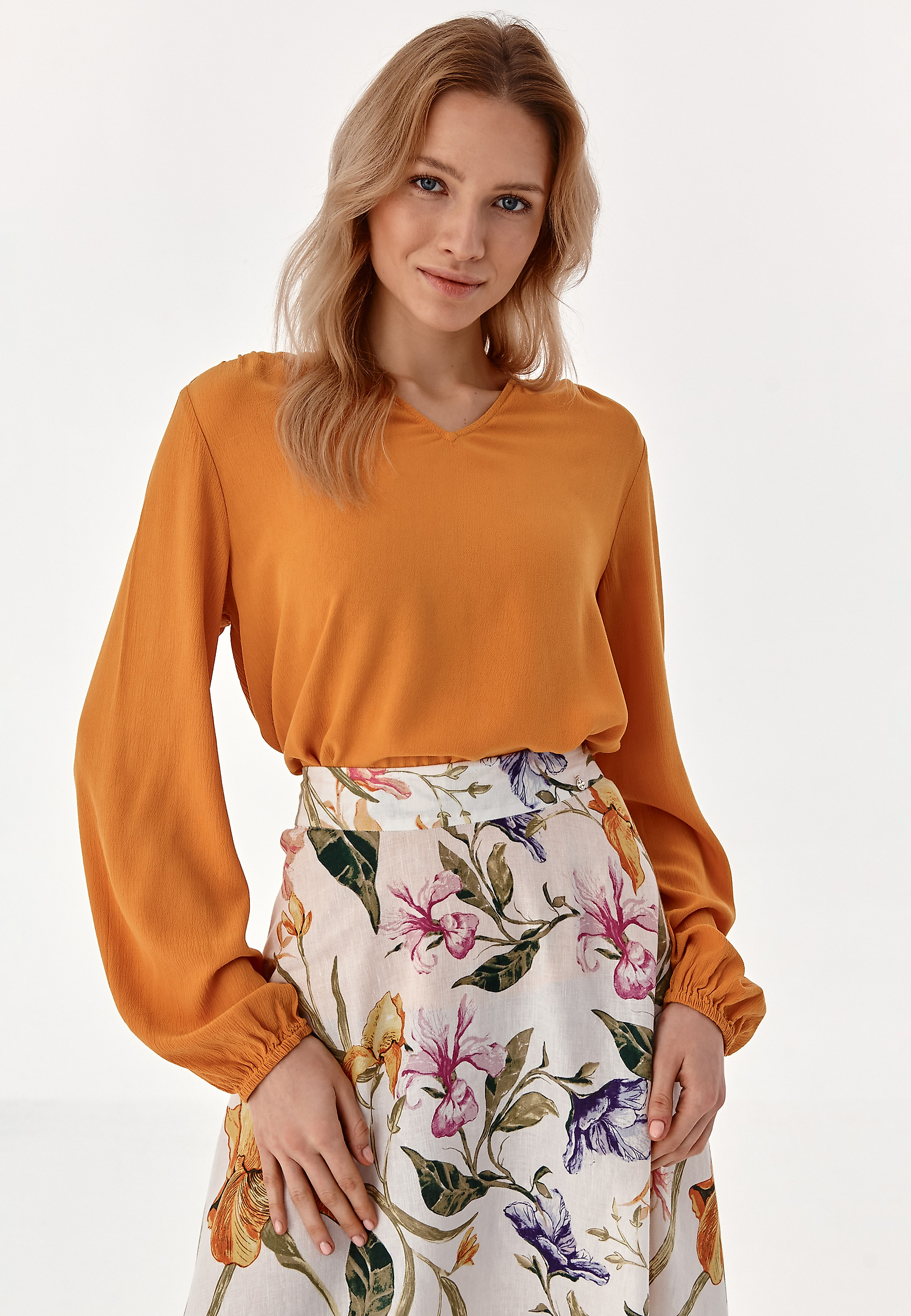 LADIES' BLOUSE WITH PUFFED SLEEVES MELANELA LADIES' BLOUSE WITH PUFFED SLEEVES MELANELA BEIGE 77915