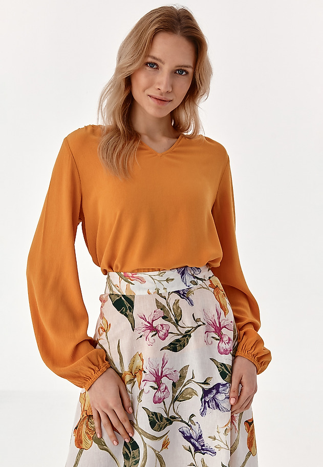 LADIES' BLOUSE WITH PUFFED SLEEVES MELANELA LADIES' BLOUSE WITH PUFFED SLEEVES MELANELA BEIGE 1