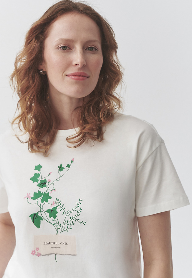 TRICOU DIN BUMBAC, CU IMPRIMEU FLORAL — MALATI TRICOU DIN BUMBAC, CU IMPRIMEU FLORAL — MALATI ECRU 4