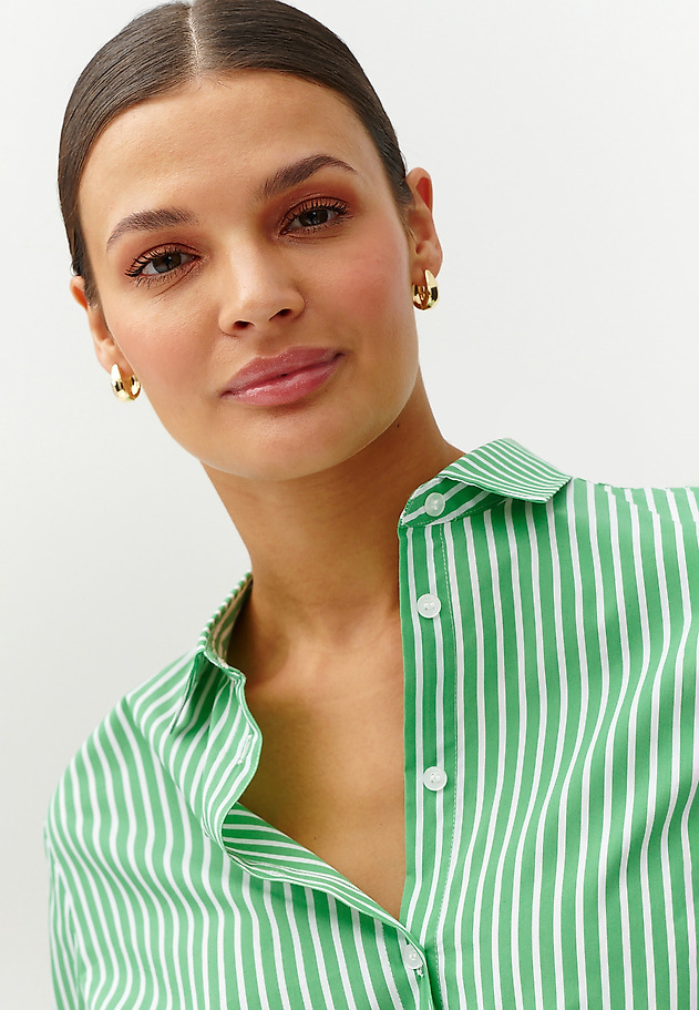 LADIES’ STRIPED SHIRT - GONIKO LADIES’ STRIPED SHIRT - GONIKO ZIELONY 5