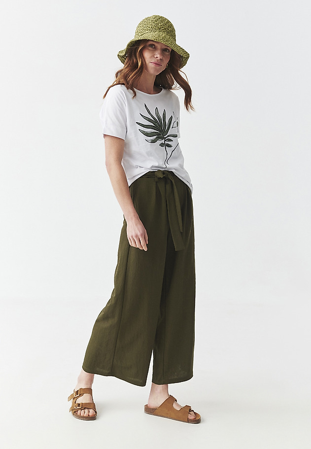 KNITTED TROUSERS WITH TIE - ZAMI KNITTED TROUSERS WITH TIE - ZAMI KHAKI 2