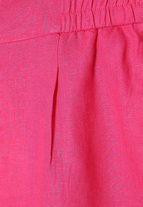 LADIES’ LINEN SHORTS WITH ROLLED-UP CUFFS - MIRIAKO PINK 2