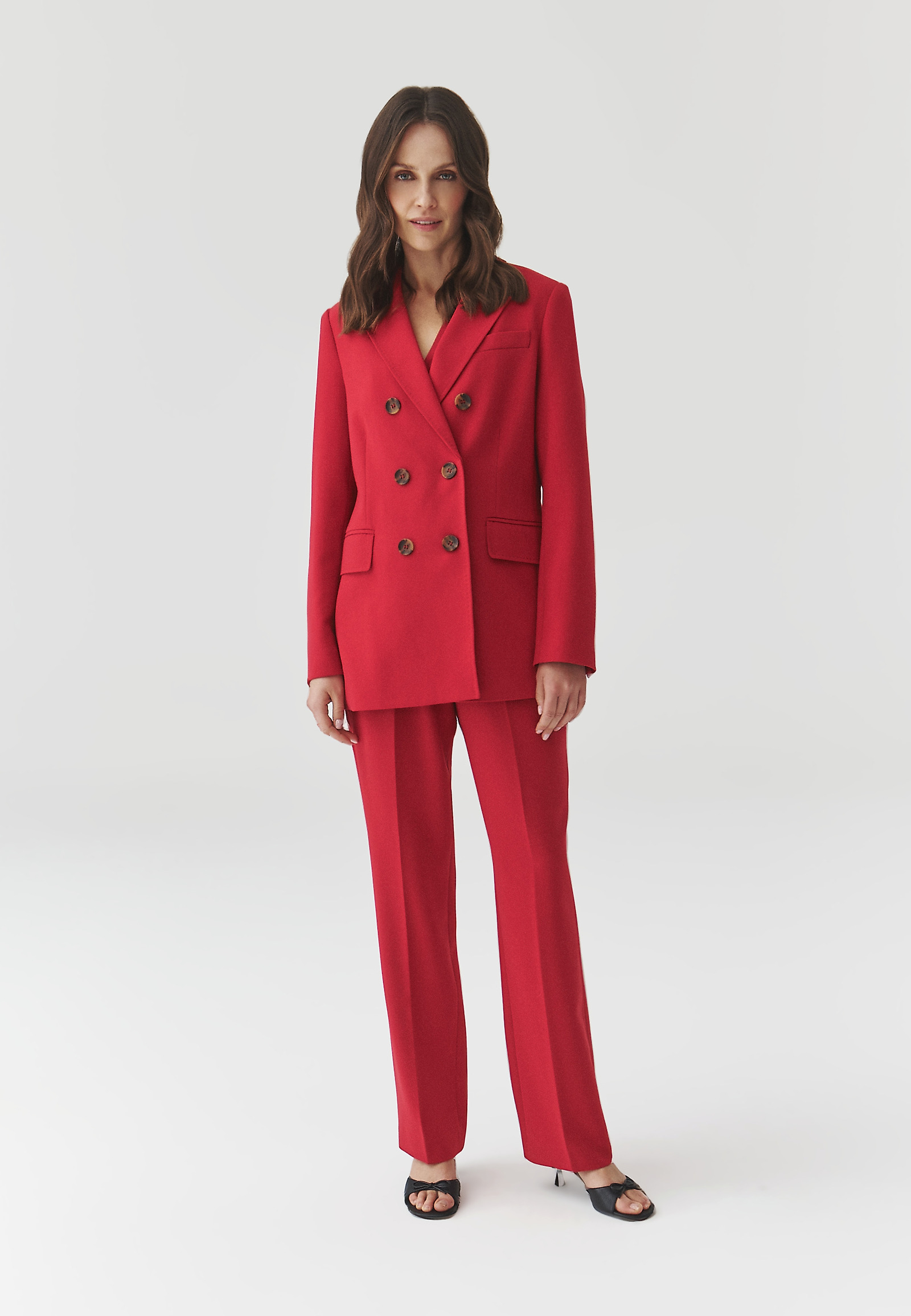 DÁMSKÉ ČERVENÉ DVOUŘADÉ SAKO — ANKINA 3 DÁMSKÉ ČERVENÉ DVOUŘADÉ SAKO — ANKINA 3 ČERVENÁ 107181