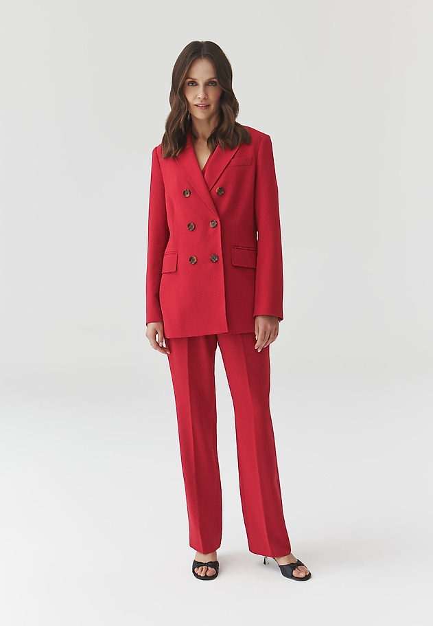 RED DOUBLE-BREASTED LADIES BLAZER — ANKINA 3 RED DOUBLE-BREASTED LADIES BLAZER — ANKINA 3 CZERWONY 5