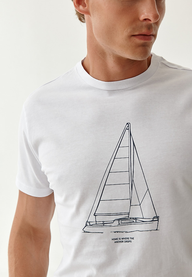 BAWEŁNIANY T-SHIRT MĘSKI MIKIN 8 BAWEŁNIANY T-SHIRT MĘSKI MIKIN 8 BIAŁY 3