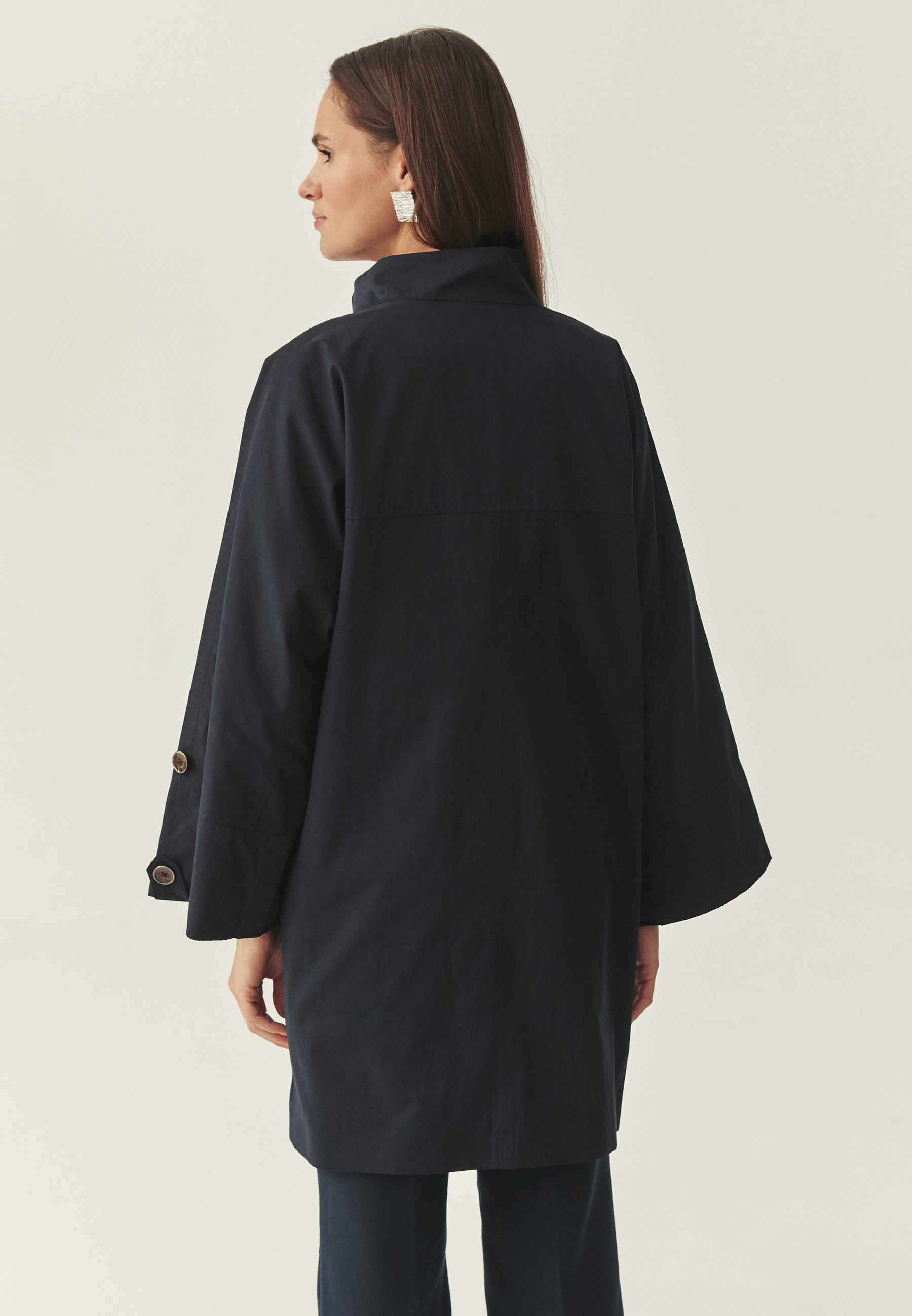 JEDNORZĘDOWY PŁASZCZ PRZEJŚCIOWY - MORIWIO GRANATOWY 2