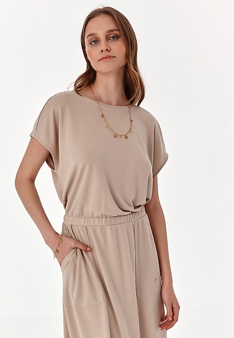 dámské úpletové šaty BAOBA BÉŽOVÁ 2