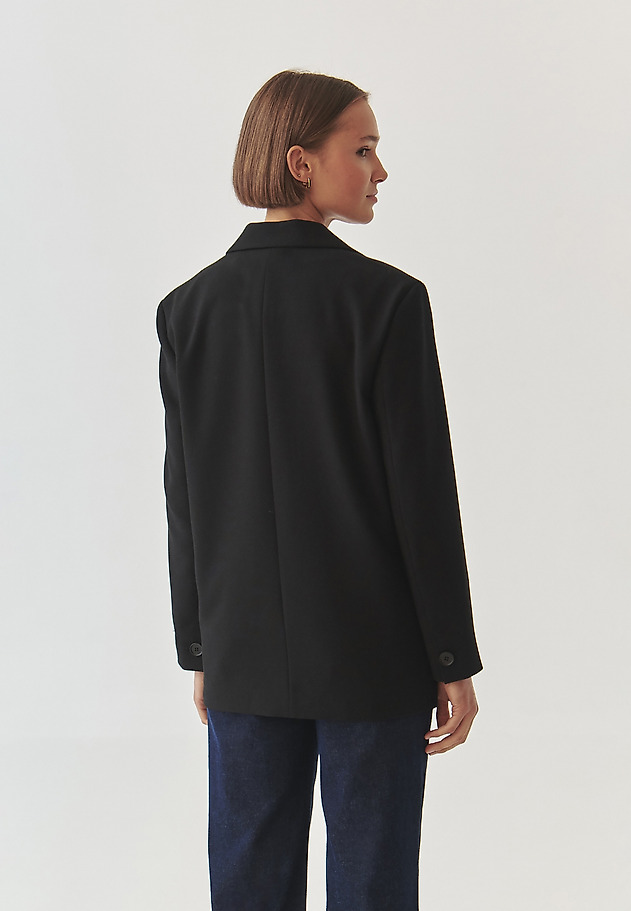 FABRIC BLAZER WITH OVERSIZE CUT - KENEKO FABRIC BLAZER WITH OVERSIZE CUT - KENEKO CZARNY 3