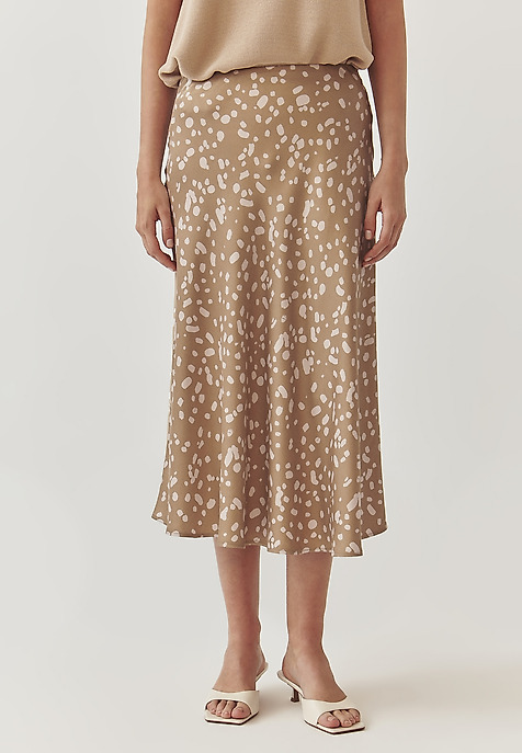 LADIES’ MIDI SATIN SKIRT - SATINI 1 MULTICOLOR 2
