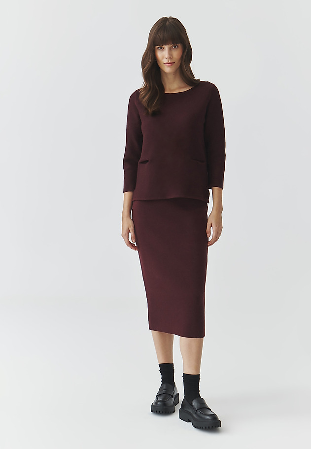 CLASSIC LADIES' JUMPER WITH 3/4 SLEEVES AND POCKETS — ADELLE CLASSIC LADIES' JUMPER WITH 3/4 SLEEVES AND POCKETS — ADELLE FIOLETOWY 2