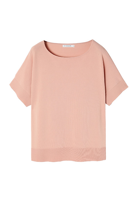 LADIES’ COMFORTABLE SWEATER WITH SHORT SLEEVES - SIMON PINK 2