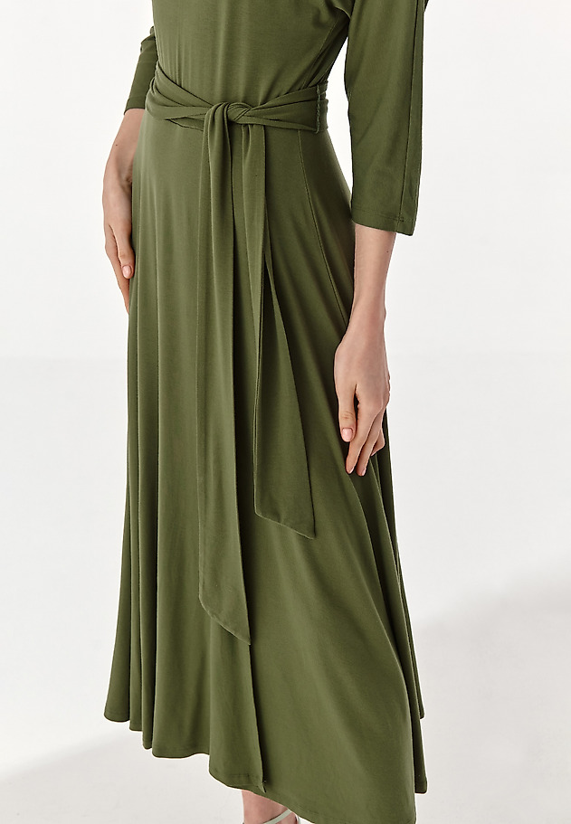 LADIES' DRESS WITH TIE QUENICJA LADIES' DRESS WITH TIE QUENICJA GREEN 3