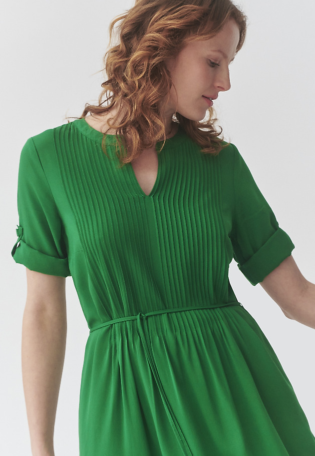 VISCOSE KNEE-LENGTH DRESS - OLIWERA VISCOSE KNEE-LENGTH DRESS - OLIWERA ZIELONY 1