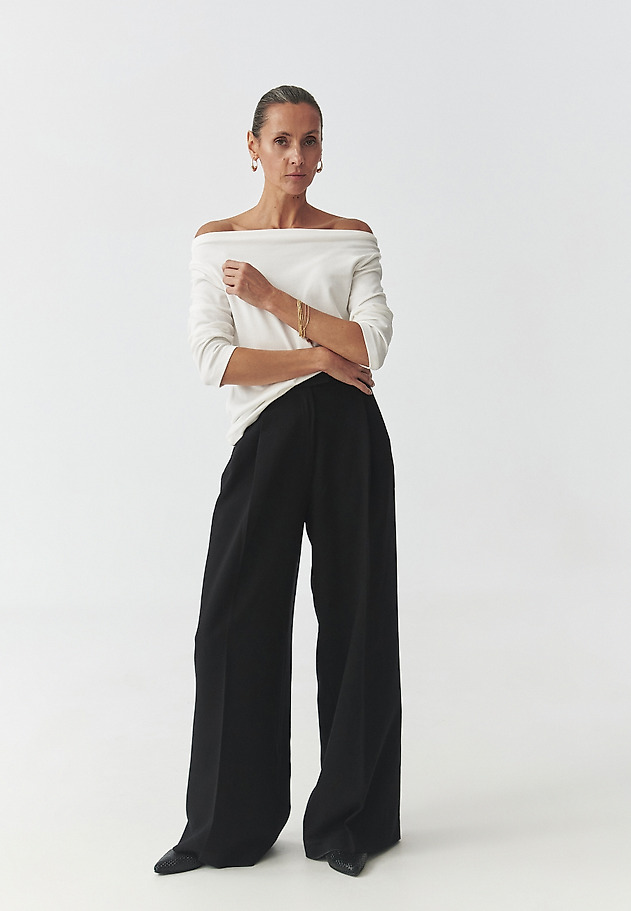 PANTALONI DE DAMĂ, DIN ȚESĂTURĂ, CU DUNGĂ — NOVO PANTALONI DE DAMĂ, DIN ȚESĂTURĂ, CU DUNGĂ — NOVO NEGRU 5