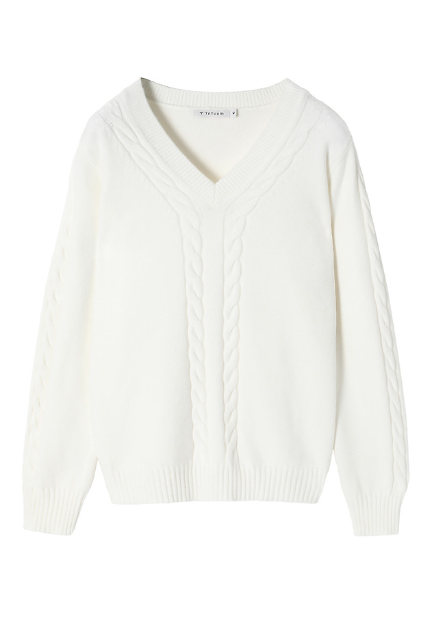 LADIES’ SWEATER IN CABLE KNIT STRUCTURE - WIRA LADIES’ SWEATER IN CABLE KNIT STRUCTURE - WIRA ECRU 6