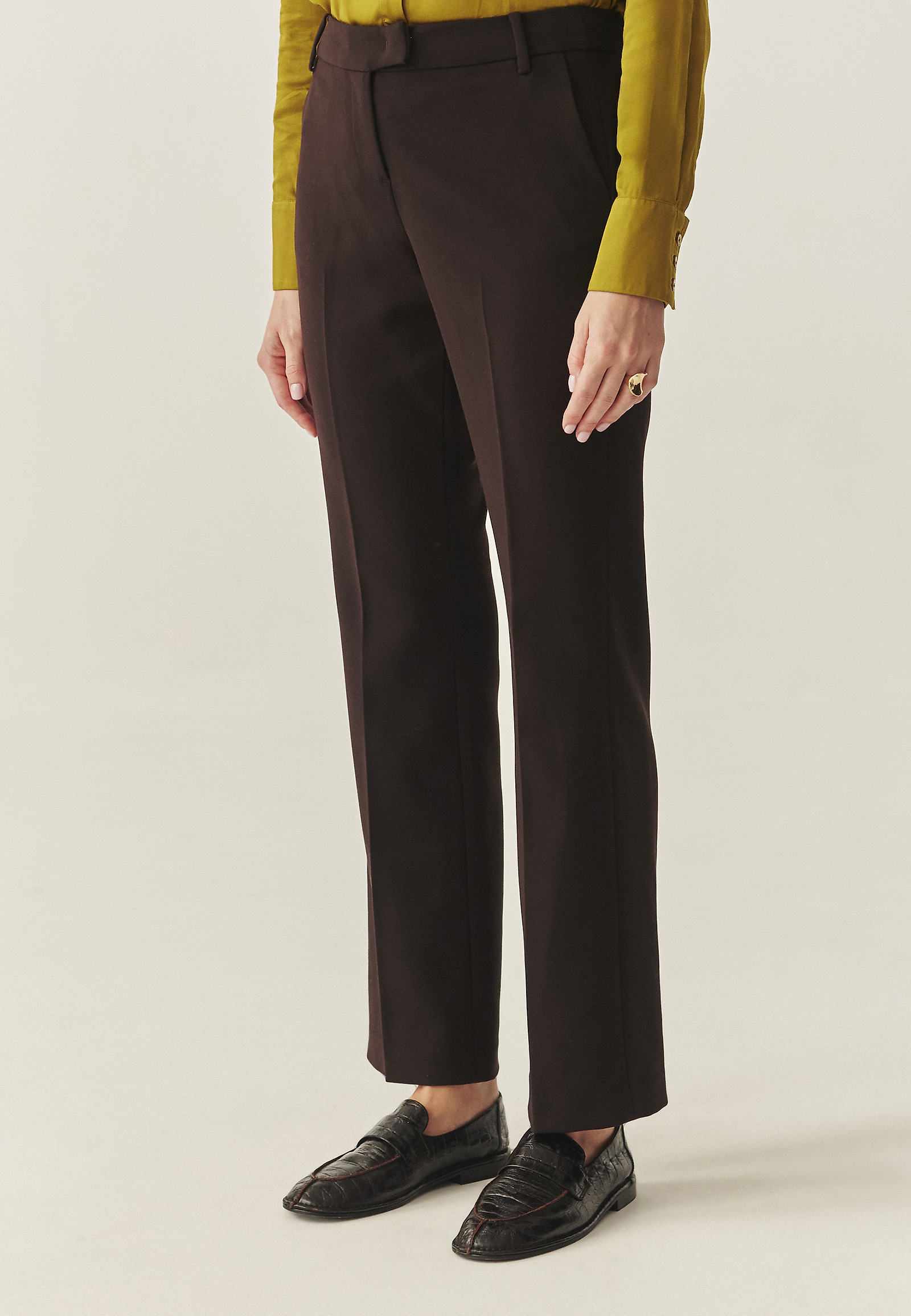 DARK CHOCOLATE SUIT TROUSERS - LAURANIA DARK CHOCOLATE SUIT TROUSERS - LAURANIA BROWN 117546