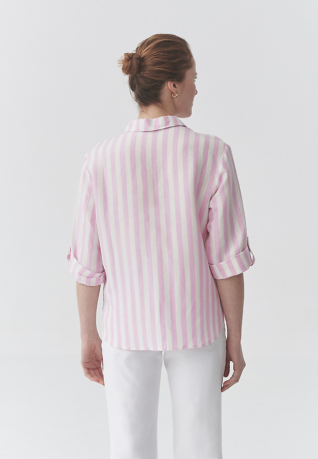 BLUZA IZ VISKOZE IN POLSTENA Z ZAVIHANIMI ROKAVI - BALEO BLUZA IZ VISKOZE IN POLSTENA Z ZAVIHANIMI ROKAVI - BALEO ROŽNATA 4