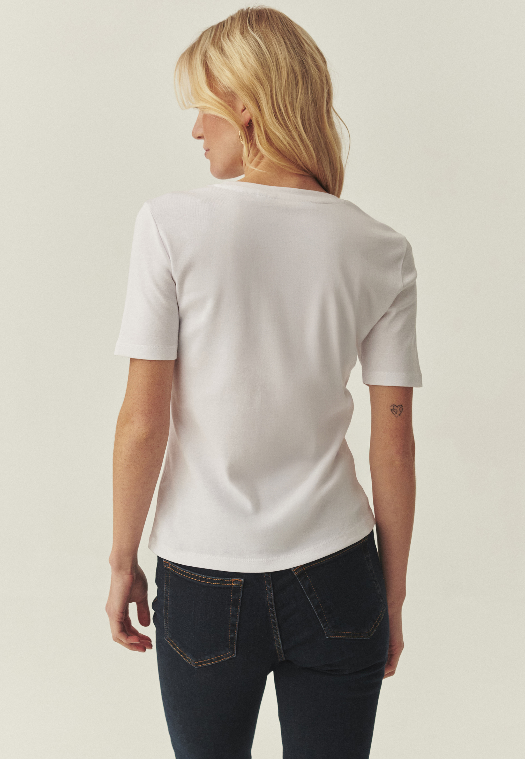 COTTON T-SHIRT WITH SHORT SLEEVES - KIRI WHITE 2