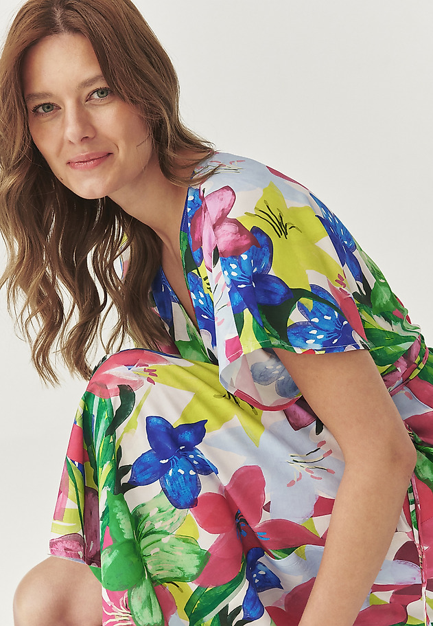 VISCOSE DRESS WITH ORIGINAL DESIGN - AMANI VISCOSE DRESS WITH ORIGINAL DESIGN - AMANI RÓŻOWY 1