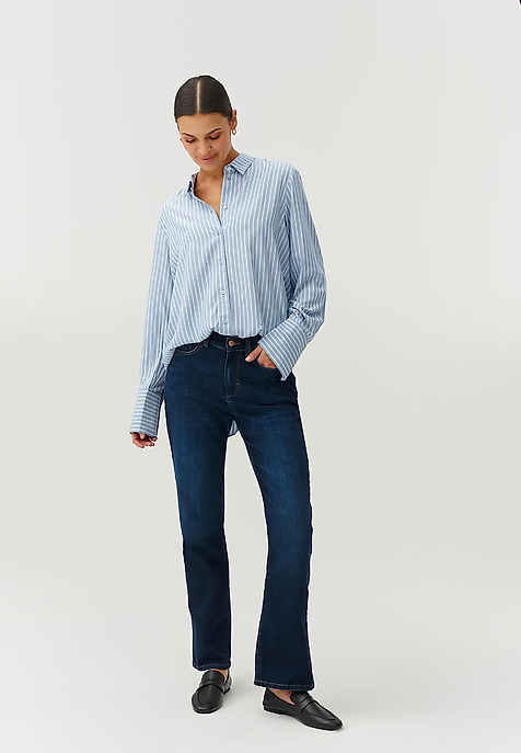 LADIES’ STRIPED TUNIC SHIRT - MALIBU 1 BLUE 2