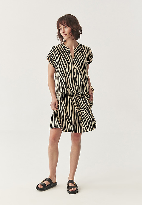 PATTERNED DRESS WITH VISCOSE - MARLENA BLACK 2