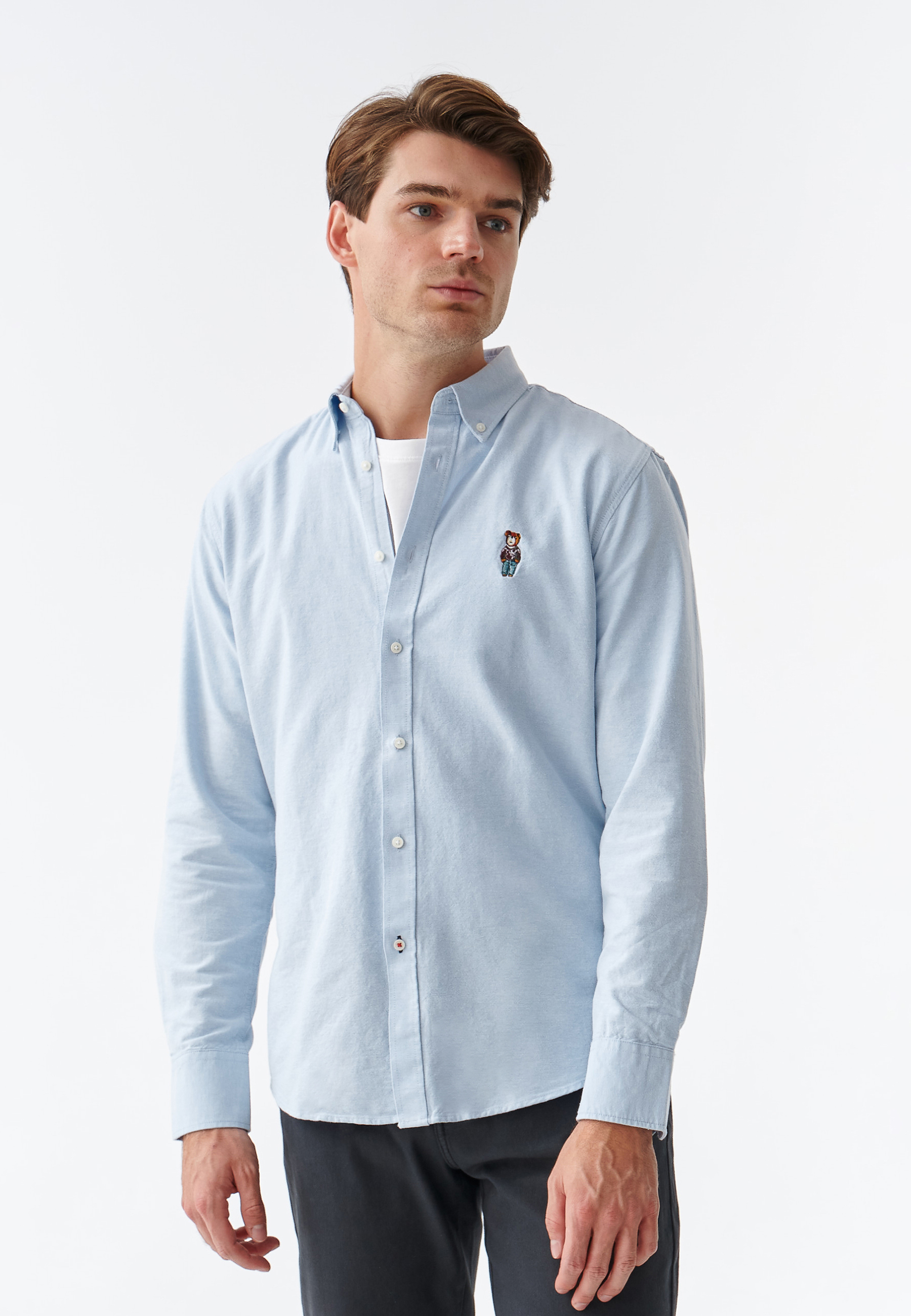 KLASYCZNA KOSZULA MĘSKA Z DŁUGIM RĘKAWEM FIRSTIE 3 MODERN NIEBIESKI 2