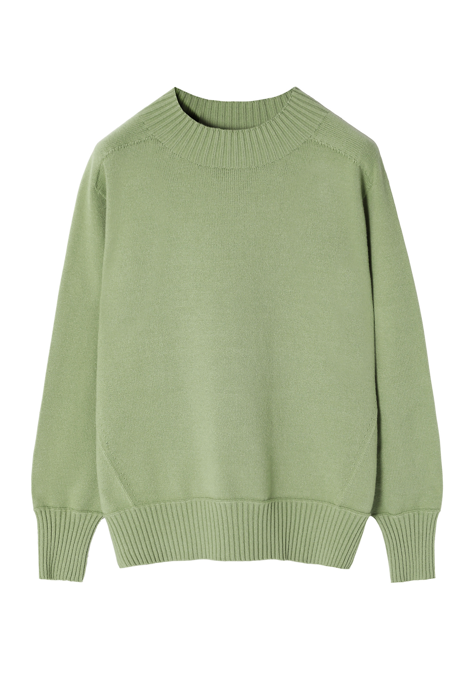 CLASSIC SWEATER WITH A ROUND NECKLINE - ROSIE CLASSIC SWEATER WITH A ROUND NECKLINE - ROSIE GREEN 100994