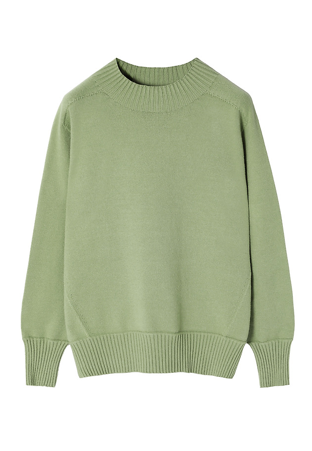 CLASSIC SWEATER WITH A ROUND NECKLINE - ROSIE CLASSIC SWEATER WITH A ROUND NECKLINE - ROSIE ZIELONY 6
