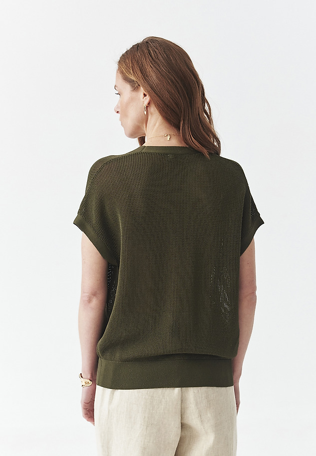KNITTED BLOUSE WITH VISCOSE - TALA KNITTED BLOUSE WITH VISCOSE - TALA KHAKI 3