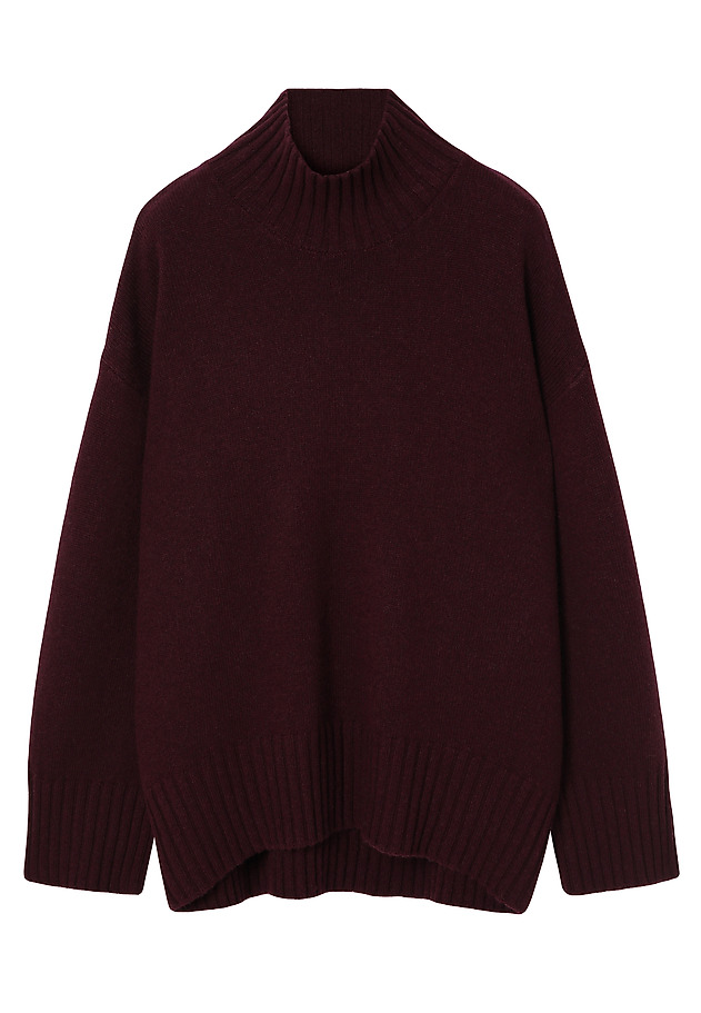 SWOBODNY SWETER Z WEŁNY - MOMA SWOBODNY SWETER Z WEŁNY - MOMA CZERWONY 7