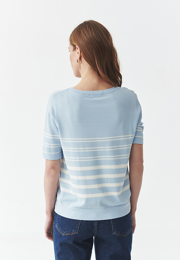 STRIPED BLOUSE — EZRA STRIPED BLOUSE — EZRA BLUE 7