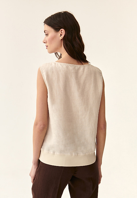 LADIES' BOXY LINEN BLOUSE OMALO BEIGE 2