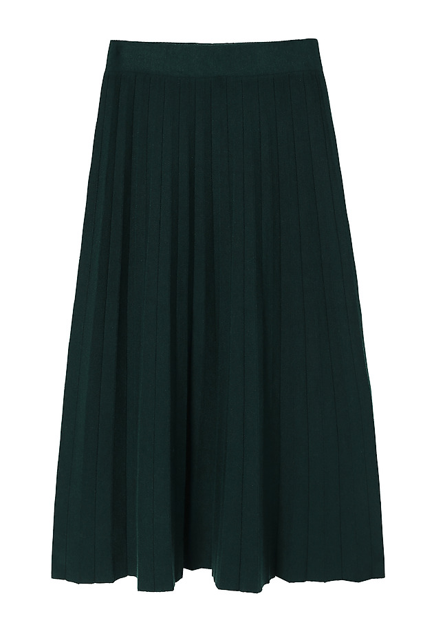 PLEATED MIDI SKIRT IN CHUNKY KNIT FABRIC — WOTO PLEATED MIDI SKIRT IN CHUNKY KNIT FABRIC — WOTO ZIELONY 4