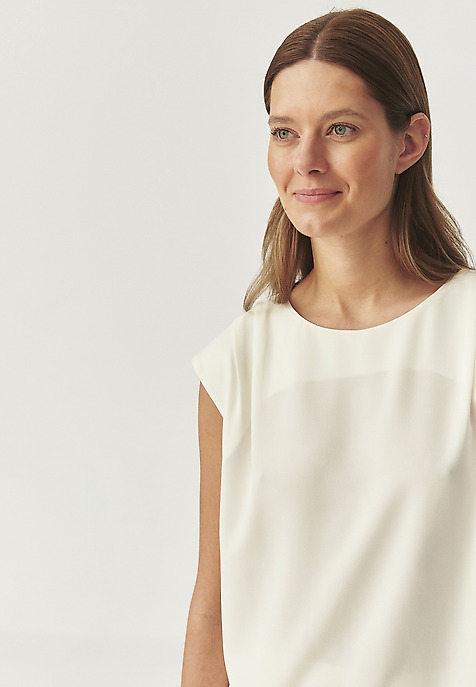 WOVEN BLOUSE WITH A CREASE — CALIMA ECRU 2