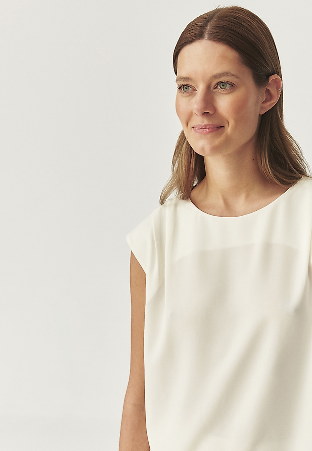 WOVEN BLOUSE WITH A CREASE — CALIMA WOVEN BLOUSE WITH A CREASE — CALIMA ECRU 4