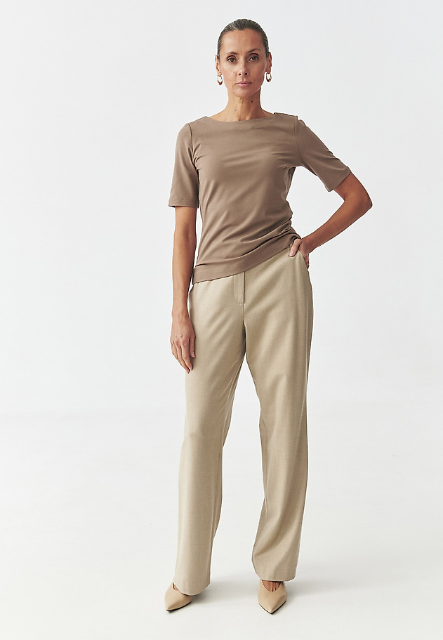 FITTED KNITTED LADY'S BLOUSE — LUMIKO FITTED KNITTED LADY'S BLOUSE — LUMIKO BEIGE 2