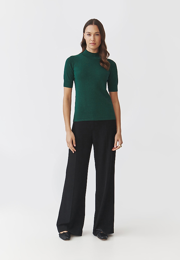 LADIES' JUMPER WITH TURTLENECK AND SHINY YARN — LU 2 LADIES' JUMPER WITH TURTLENECK AND SHINY YARN — LU 2 ZIELONY 2