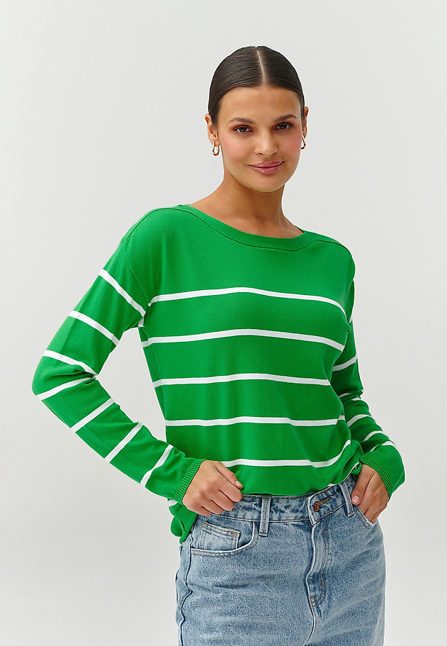 LADIES’ LOOSE STRIPED SWEATER - DROP 1 LADIES’ LOOSE STRIPED SWEATER - DROP 1 ZIELONY 3